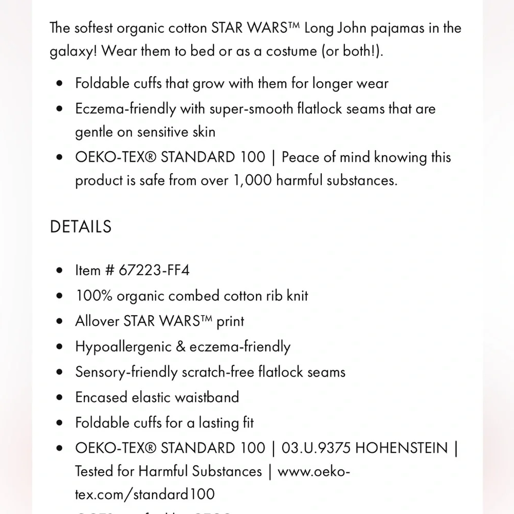 HANNNA ANDERSSON x Star Wars Organic Cotton Darth Vader PJs, 12-18mo